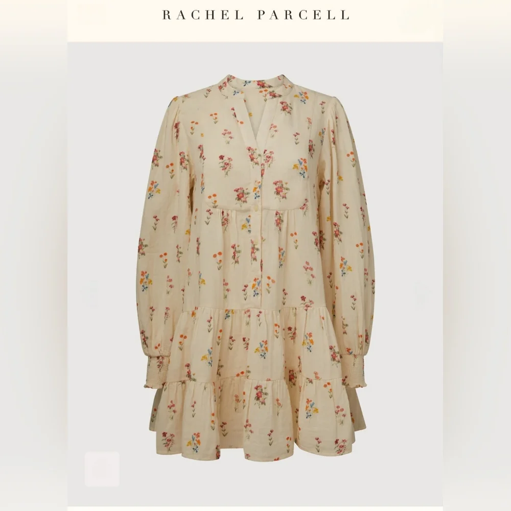 #140 Rachel Parcell Gauze V-Neck Dress NWT - Picture 2 of 4